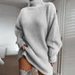🔥 LAST DAY SALE ONLY £17.99!🧶 Cozy High Neck, Flattering Relaxed Drape 💗 Women's Knit Sweater Dress