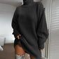 🔥 LAST DAY SALE ONLY £17.99!🧶 Cozy High Neck, Flattering Relaxed Drape 💗 Women's Knit Sweater Dress