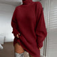🔥 LAST DAY SALE ONLY £17.99!🧶 Cozy High Neck, Flattering Relaxed Drape 💗 Women's Knit Sweater Dress