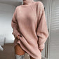 🔥 LAST DAY SALE ONLY £17.99!🧶 Cozy High Neck, Flattering Relaxed Drape 💗 Women's Knit Sweater Dress