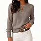 ⏳LAST DAY SALE ONLY￡19.99!🔥✨Women's Elegant Ribbed Knit Top with Metal Buckle