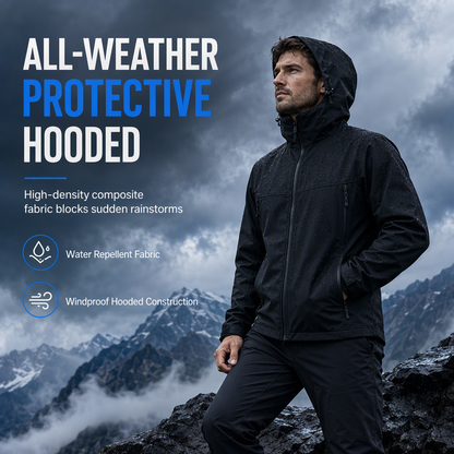 🔥 LAST DAY SALE ONLY £21.99! 🧥 Unisex Outdoor Hooded Softshell Jacket – Windproof & Water-Resistant 🌧️