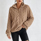 ⏳LAST DAY SALE ONLY￡17.99!!🌿Women's Warm Quarter Zip Cable Knit Sweatshirt