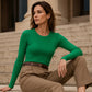 ⏳LAST DAY SALE ONLY￡9.99!!⭐🧶 Ribbed Texture, Easy Everyday Fit | Women's Classic Crew-Neck Knit Top