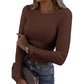 ⏳LAST DAY SALE ONLY￡9.99!!⭐🧶 Ribbed Texture, Easy Everyday Fit | Women's Classic Crew-Neck Knit Top