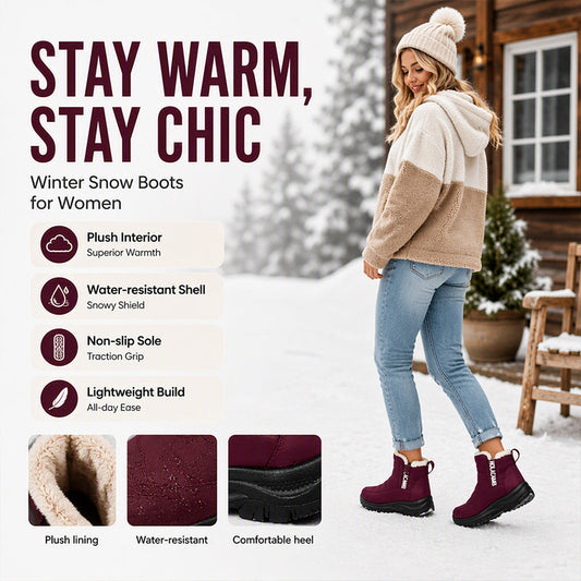 ⏳LAST DAY SALE ONLY￡17.99!!❄️Women’s Lightweight Winter Boots – Waterproof, Non-Slip & Plush-Lined for All-Day Warmth & Style👢✨