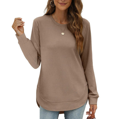 ⏳LAST DAY SALE 50% OFF!!🔥Women’s Solid High Low Hem Long-Sleeve Tops