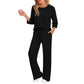 🔥🖤Black Friday Sale:50% OFF🖤👍✨Women's 2026 UK Ribbed Knit Top & Straight Pants Set