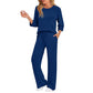 🔥🖤Black Friday Sale:50% OFF🖤👍✨Women's 2026 UK Ribbed Knit Top & Straight Pants Set