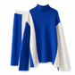 💖Black Friday Mega Deal – 50% off!💖 Women's Autumn Winter Color Block Knit 2-Piece Set Thickened Pullover Sweater and Skirt
