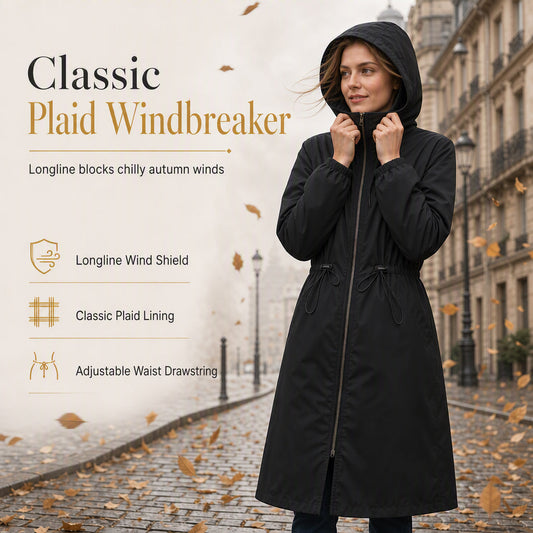 ⏳Limited time offer🔥Women’s Outdoor Windproof Hiking Coat — Adjustable Drawstring Waist | Long‑Line Tailored Fit