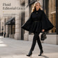 Women's Elegant Stand Collar Cape Coat
