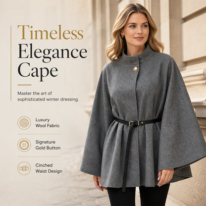 Women's Elegant Stand Collar Cape Coat