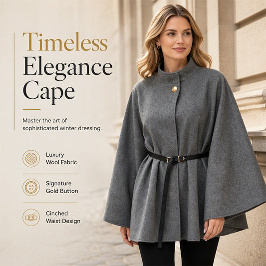 Women's Elegant Stand Collar Cape Coat