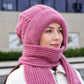 🔥LAST DAY SALE £6.99!!💞✨ Winter’s Sweet Little Luxury | Clever All-in-One Knit Hat & Scarf Set 🤍❄️ Soft twisted knit, keeps head and neck cosy without bulky layers🧣