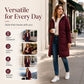 🔥LAST DAY SALE ONLY￡29.99!!☀️🧥 Women's Reversible Long Winter Parka Coat, Hooded Zip Jacket with Soft Fleece Lining, Loose Fit 2-Way Wear Puffer Outerwear ❄️