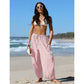 Womens Wide Leg Gingham Striped Plaid Pants Casual Barrel Loose Drawstring Low Waist Palazzo Harem Pants with Pockets