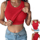 💖LAST DAY SPECIAL PRICE: ￡11.99!!💖Ribbed Stretchy Tank Top with Shelf Bra